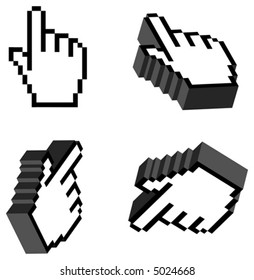 3D Vector Hand Cursors