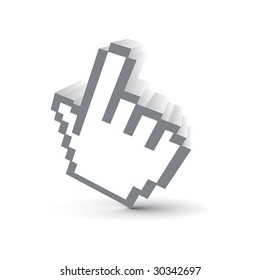 3d vector hand mouse symbol