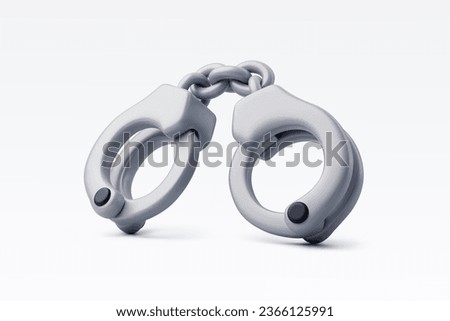 3d Vector Handcuffs, Law and fairness concept. Eps 10 Vector.