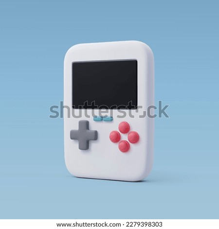 3d Vector Handheld portable game console, Video game console portable, Game concept. Eps 10 Vector