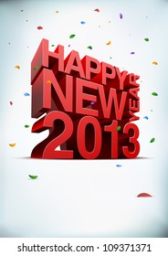 3D vector Happy new year 2012. Elements are layered separately.
