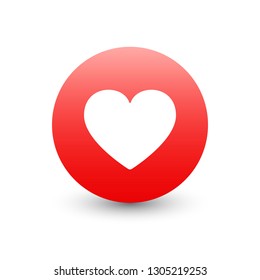 3D Vector Heart Emoticon Icon Design For Social Network Isolated On White Background. Modern Emoji