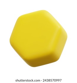 3d vector hexagonal prism icon. Isolated on white background. 3d geometric shape concept. Cartoon minimal style. 3d geometry icon vector render illustration.