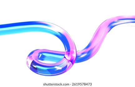 Vetor 3D tubo de vidro holográfico