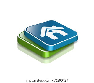 3d vector home icon design with isolated on black.