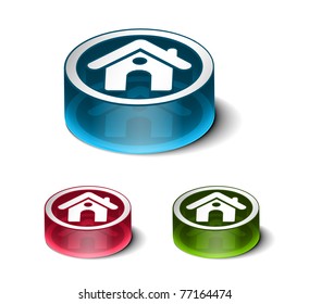 3d vector home icon design with isolated on white.