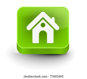 3d vector home icon design with isolated on white