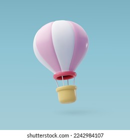 3d Vector Hot Air Balloon, Anniversary, Valentine's Day Concept. Eps 10 Vector. - Shutterstock ID 2242984107