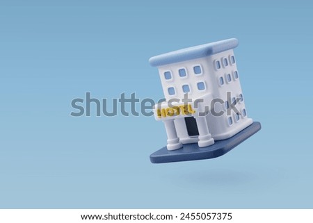 3d Vector Hotel building, Hotel booking and travel destination apartment concept. Eps 10 Vector. 