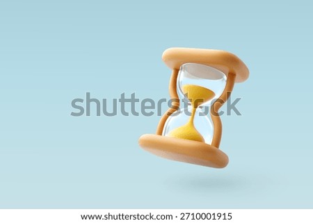 3D Vector Hourglass icon, Holiday, New Year Countdown, Festive time concept. Eps 10 Vector.