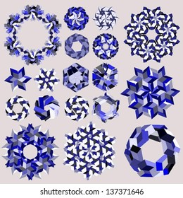 3d vector ice objects and frames.