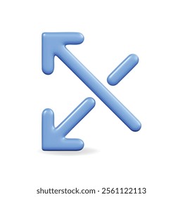 3d vector icon of arrows in blue, representing direction and motion, ideal for navigation themes