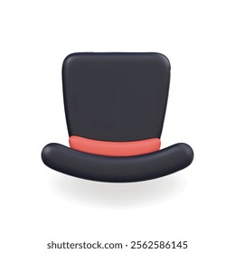 3d vector icon of a black hat