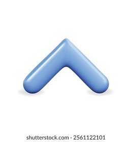 3D vector icon of a blue arrow pointing upwards, symbolizing direction and movement in a clean design