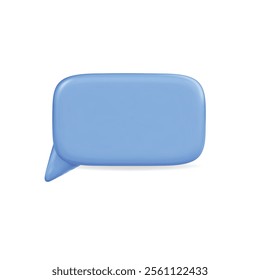 3d vector icon of a blue chat bubble, representing communication and conversation in a modern style