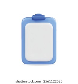 3D vector icon of a blue container icon, sleek, minimalist design for modern applications