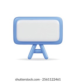3d vector icon of a blue display board, clean design suitable for presentations or messages
