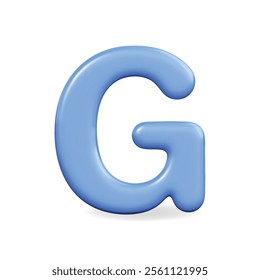 3d vector icon of a blue letter 'G', modern and playful design, perfect for digital branding