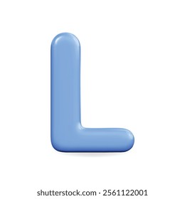 3d vector icon of a blue letter L, featuring a smooth, modern design, ideal for branding and digital elements