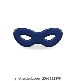 3d vector icon of a blue mask, representing mystery and creativity in a playful design