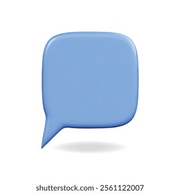 3d vector icon of a blue speech bubble, symbolizing communication and dialogue