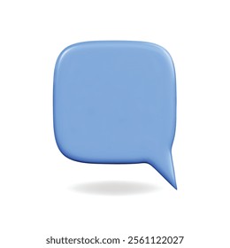 3d vector icon of a blue speech bubble, representing communication and dialogue in a modern design