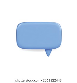 3d vector icon of a blue speech bubble modern design representing communication and conversation