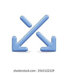 3d vector icon of bold blue arrows indicating direction and movement, modern and dynamic design