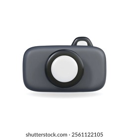 3d vector icon of a camera, a sleek design representing photography with modern aesthetics
