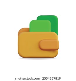 3d vector icon of a colorful folder representing file organization and management