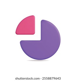 3d vector icon of a colorful pie chart representing data segments