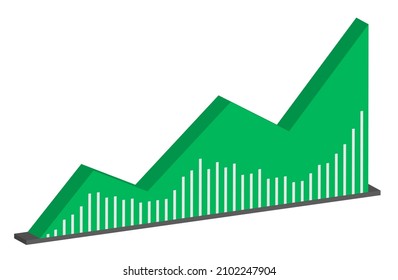 Diagrama de imágenes vectoriales 3D grafica el negocio al programa de éxito de la empresa.
