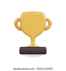 3d vector icon of a golden trophy, symbolizes achievement and celebration, vibrant and modern design
