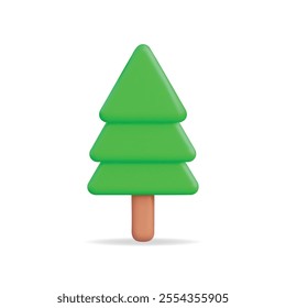 3d vector icon of a green tree with a simple and vibrant design