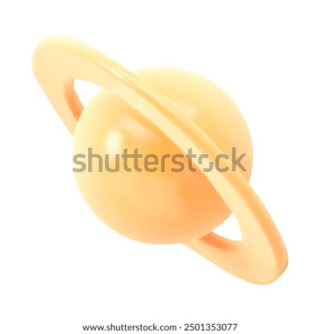 3d vector icon planet saturn, minimum details