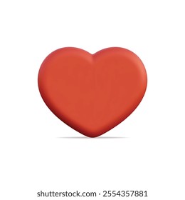 3d vector icon of a red heart, symbolizing love and affection