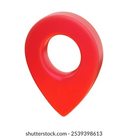 3d vector icon of red location marker symbolizing navigation.