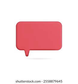 3d vector icon of a red speech bubble, symbolizing communication and dialogue