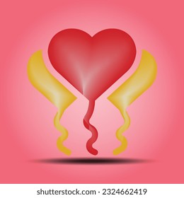 3D-Vektorsymbol Set von Valentinstag und Liebesjubiläum, Valentinstag-Konzept. EPS10.
