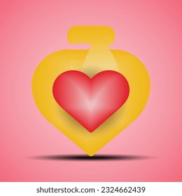 3d Vector icon set of Valentine's day and love anniversary, Valentine's Day Concept. Eps 10.
