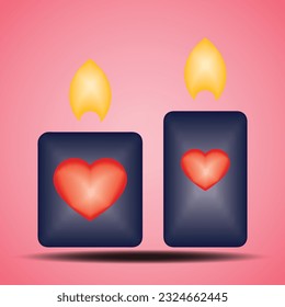 3d Vector icon set of Valentine's day and love anniversary, Valentine's Day Concept. Eps 10.
