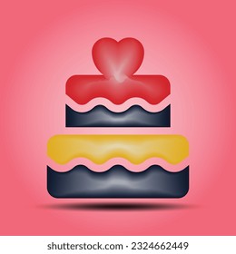 3d Vector icon set of Valentine's day and love anniversary, Valentine's Day Concept. Eps 10.
