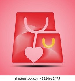 3d Vector icon set of Valentine's day and love anniversary, Valentine's Day Concept. Eps 10.
