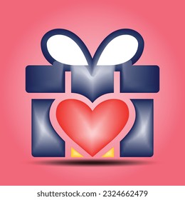 3d Vector icon set of Valentine's day and love anniversary, Valentine's Day Concept. Eps 10.
