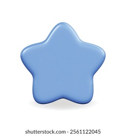 3d vector icon of a smooth blue star shape, perfect for creative and playful design themes