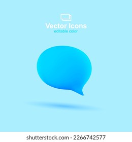 Icono vectorial 3d. Red social. Icono de charla de burbujas. Símbolo de conversación.
