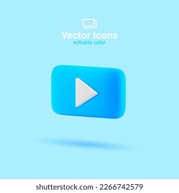 3d vector icon. Social media set. Video icon. Multimedia player.