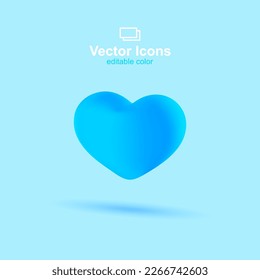 Icono vectorial 3d. Red social. Icono de corazón. Como un símbolo.