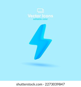 Icono vectorial 3d. Red social. Icono de energía. Símbolo de electricidad.
