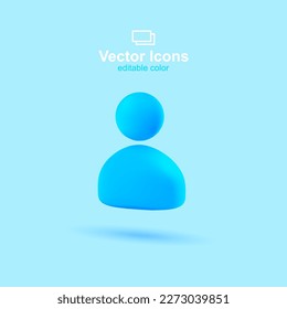 Icono vectorial 3d. Red social. Icono de usuario. Símbolo de perfil.